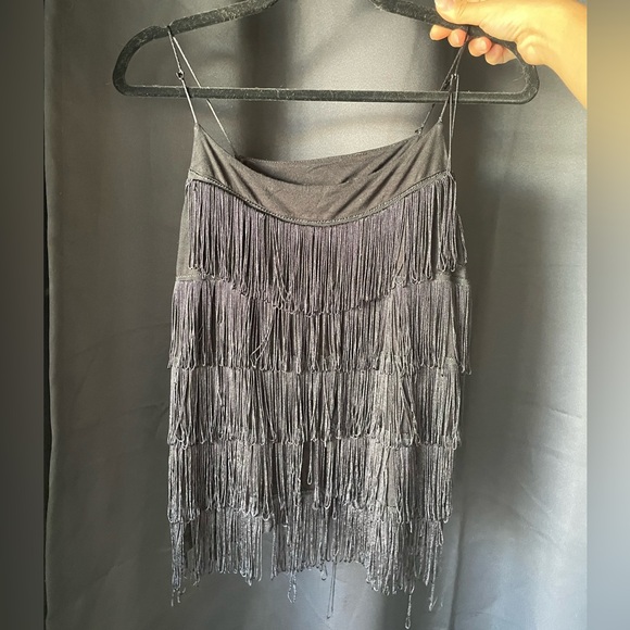 🎄Buy2Get1Free🎄Black fringe tank top - Picture 1 of 7